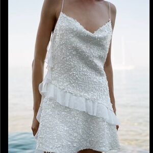 Zara White Sequin Dress